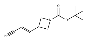 1-Azetidinecarboxylic acid, 3-[(1E)-2-cyanoethenyl]-, 1,1-dimethylethyl ester Struktur
