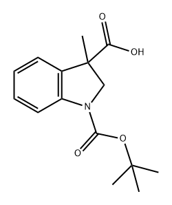 1H-Indole-1,3-dicarboxylic acid, 2,3-dihydro-3-methyl-, 1-(1,1-dimethylethyl) ester Struktur