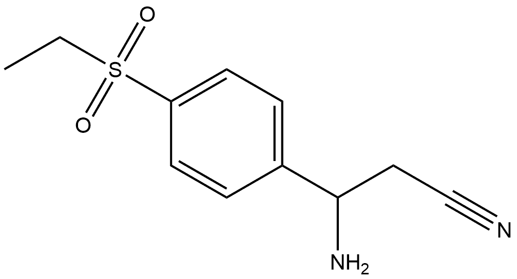 Benzenepropanenitrile, β-amino-4-(ethylsulfonyl)- Structure