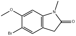 5-bromo-6-methoxy-1-methylindolin-2-one 结构式