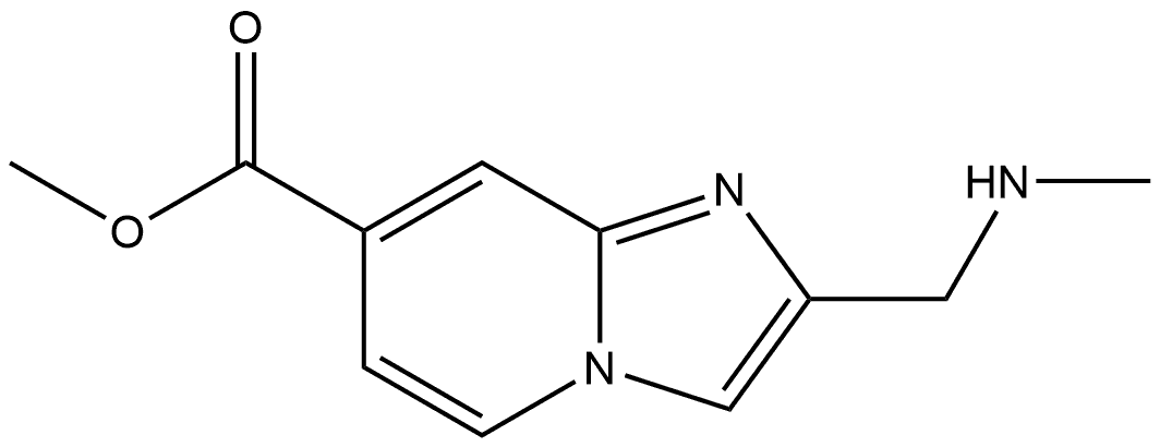 methyl 2-(methylaminomethyl)imidazo[1,2-a]pyridine-7-carboxylate,1890927-06-6,结构式