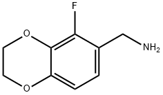5-Fluoro-2,3-dihydro-1,4-Benzodioxin-6-methaneamine 化学構造式