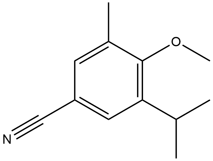 4-Methoxy-3-methyl-5-(1-methylethyl)benzonitrile,1891264-03-1,结构式
