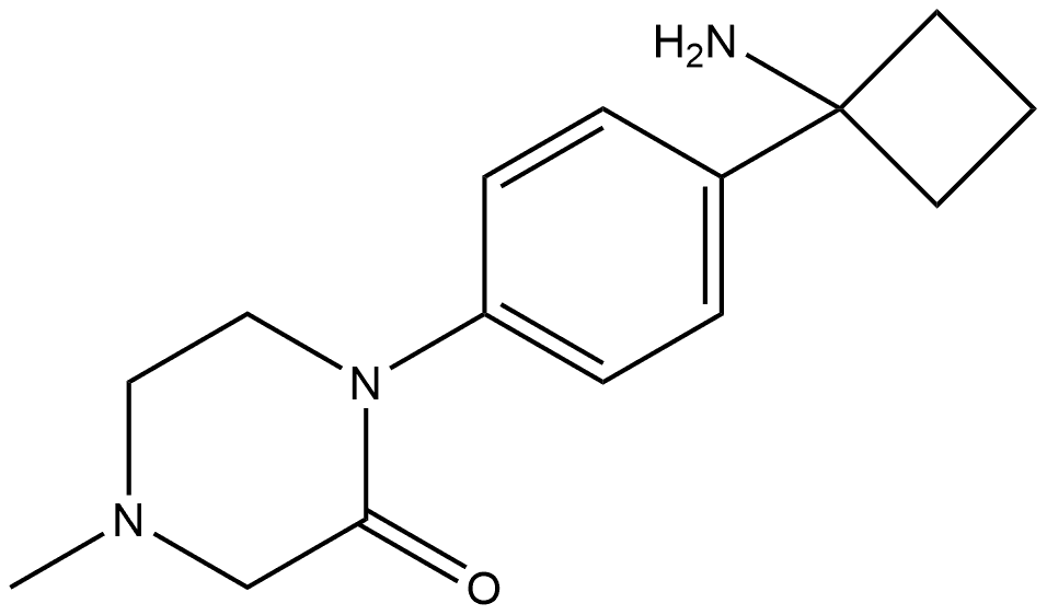 1-4-(1-Aminocyclobutyl)phenyl-4-methyl-2-piperazinone Structure