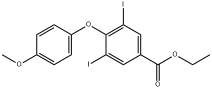Benzoic acid, 3,5-diiodo-4-(4-methoxyphenoxy)-, ethyl ester 化学構造式