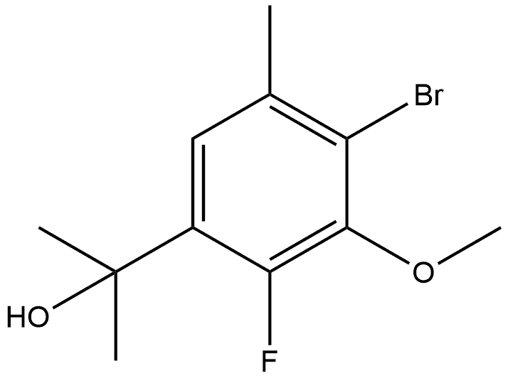 4-Bromo-2-fluoro-3-methoxy-α,α,5-trimethylbenzenemethanol,1891566-95-2,结构式