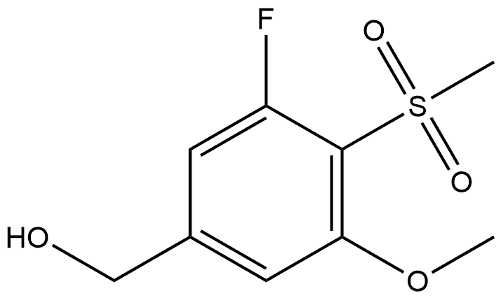 3-Fluoro-5-methoxy-4-(methylsulfonyl)benzenemethanol 化学構造式
