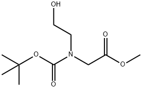 Glycine, N-[(1,1-dimethylethoxy)carbonyl]-N-(2-hydroxyethyl)-, methyl ester Struktur