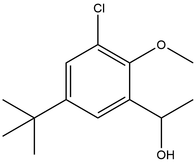 3-Chloro-5-(1,1-dimethylethyl)-2-methoxy-α-methylbenzenemethanol Struktur