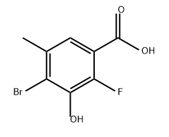 Benzoic acid, 4-bromo-2-fluoro-3-hydroxy-5-methyl- 结构式