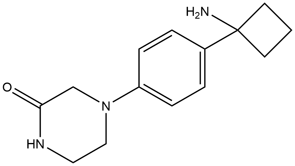 4-(4-(1-氨基环丁基)苯基)哌嗪-2-酮 结构式