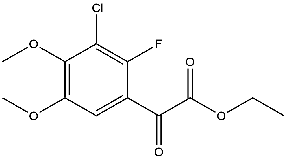 Ethyl 3-chloro-2-fluoro-4,5-dimethoxy-α-oxobenzeneacetate Struktur