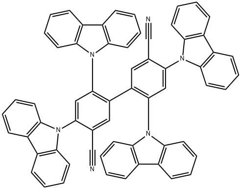 [1,1'-Biphenyl]-3,3'-dicarbonitrile, 4,4',6,6'-tetra-9H-carbazol-9-yl- Structure