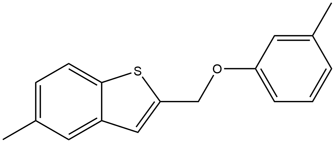 5-Methyl-2-[(3-methylphenoxy)methyl]benzo[b]thiophene 结构式