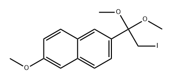 Naphthalene, 2-(2-iodo-1,1-dimethoxyethyl)-6-methoxy- Structure