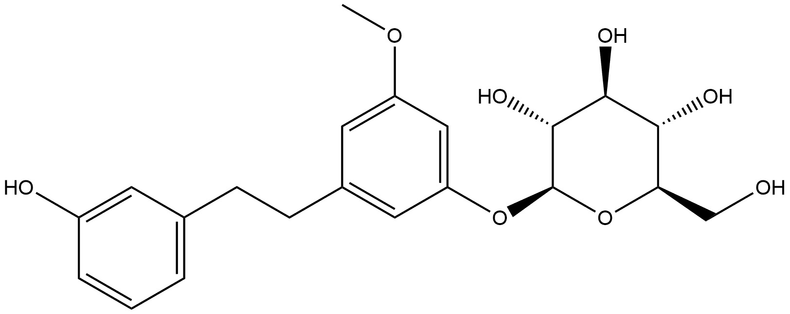 β-D-Glucopyranoside, 3-[2-(3-hydroxyphenyl)ethyl]-5-methoxyphenyl 化学構造式