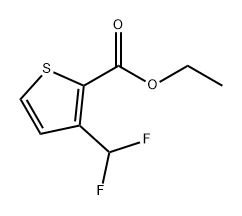 2-Thiophenecarboxylic acid, 3-(difluoromethyl)-, ethyl ester 化学構造式