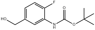 1,1-Dimethylethyl N-[2-fluoro-5-(hydroxymethyl)phenyl]carbamate Struktur