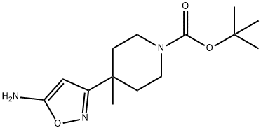 4-(5-氨基异噁唑-3-基)-4-甲基哌啶-1-甲酸叔丁酯, 1894432-37-1, 结构式