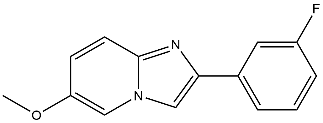 2-(3-氟苯基)-6-甲氧基咪唑并[1,2-A]吡啶 结构式