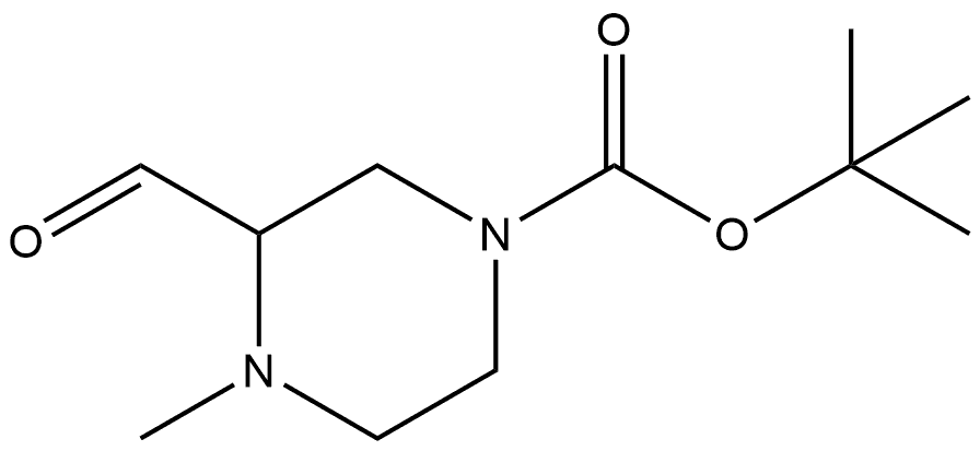 1,1-Dimethylethyl 3-formyl-4-methyl-1-piperazinecarboxylate Struktur