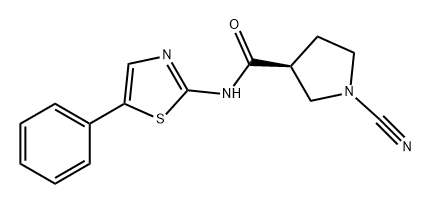 3-Pyrrolidinecarboxamide, 1-cyano-N-(5-phenyl-2-thiazolyl)-, (3S)- Structure