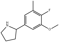 2-(4-fluoro-3-methoxy-5-methylphenyl)pyrrolidine 化学構造式