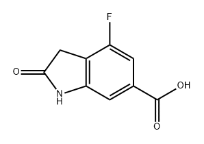 1H-Indole-6-carboxylic acid, 4-fluoro-2,3-dihydro-2-oxo- Struktur