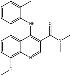 3-Quinolinecarboxamide, 8-methoxy-N,N-dimethyl-4-[(2-methylphenyl)amino]-,189568-60-3,结构式
