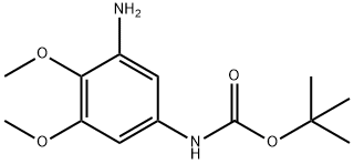 Carbamic acid, (3-amino-4,5-dimethoxyphenyl)-, 1,1-dimethylethyl ester (9CI) 化学構造式