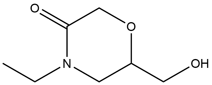 4-Ethyl-6-(hydroxymethyl)-3-morpholinone Struktur