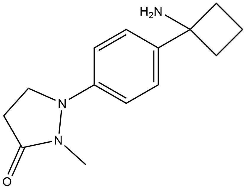 1-4-(1-Aminocyclobutyl)phenyl-2-methyl-3-pyrazolidinone Structure