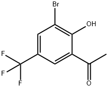 1-[3-bromo-2-hydroxy-5-(trifluoromethyl)phenyl]ethanone 化学構造式