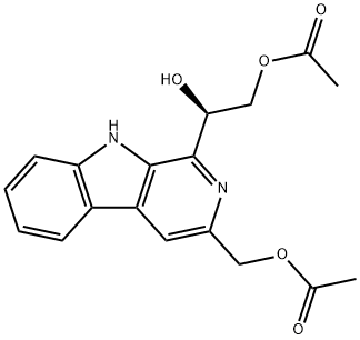 1,2-Ethanediol, 1-[3-[(acetyloxy)methyl]-9H-pyrido[3,4-b]indol-1-yl]-, 2-acetate, (1R)- Structure