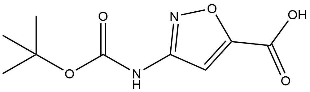 3-((叔丁氧基羰基)氨基)异噁唑-5-羧酸, 1897640-18-4, 结构式
