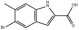 1H-Indole-2-carboxylic acid, 5-bromo-6-methyl-,1897735-69-1,结构式