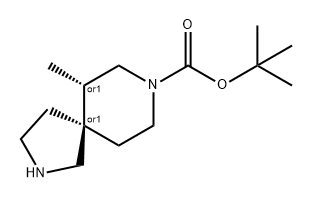 2,8-Diazaspiro[4.5]decane-8-carboxylic acid, 6-methyl-, 1,1-dimethylethyl ester, (5R,6S)-rel- Struktur