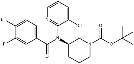 1,1-Dimethylethyl (3R)-3-[(4-bromo-3-fluorobenzoyl)(3-chloro-2-pyridinyl)amino]-1-piperidinecarboxylate Struktur