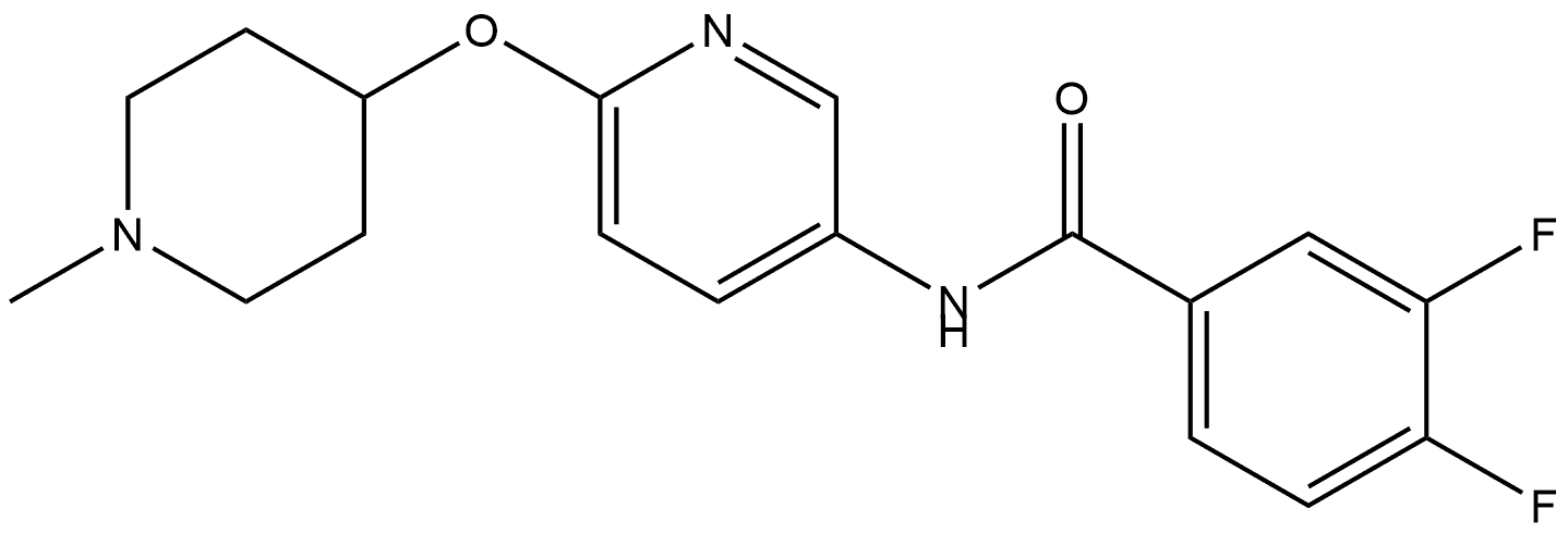 3,4-Difluoro-N-[6-[(1-methyl-4-piperidinyl)oxy]-3-pyridinyl]benzamide Struktur