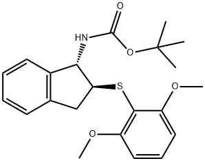 ((1S,2S)-2-((2,6-二甲氧基苯基)硫代)-2,3-二氢-1H-茚-1-基)氨基甲酸叔丁酯 结构式