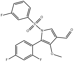 1H-Pyrrole-3-carboxaldehyde, 5-(2,4-difluorophenyl)-1-[(3-fluorophenyl)sulfonyl]-4-methoxy- Struktur