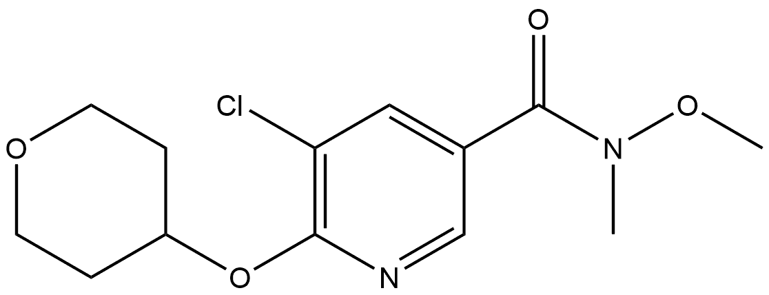 5-Chloro-N-methoxy-N-methyl-6-[(tetrahydro-2H-pyran-4-yl)oxy]-3-pyridinecarbo... Structure