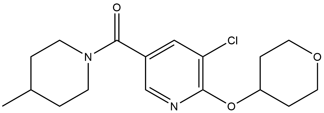 5-Chloro-6-[(tetrahydro-2H-pyran-4-yl)oxy]-3-pyridinyl](4-methyl-1-piperidin... Structure