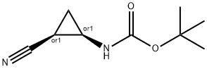 rac-tert-butyl N-[(1R,2S)-2-cyanocyclopropyl]carbamate Structure