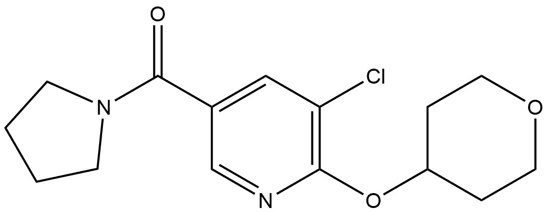 5-Chloro-6-[(tetrahydro-2H-pyran-4-yl)oxy]-3-pyridinyl]-1-pyrrolidinylmethanone Structure