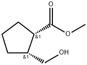 Cyclopentanecarboxylic acid, 2-(hydroxymethyl)-, methyl ester, (1R,2S)-rel- Structure