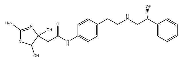 4-Thiazoleacetamide, 2-amino-4,5-dihydro-4,5-dihydroxy-N-[4-[2-[[(2R)-2-hydroxy-2-phenylethyl]amino]ethyl]phenyl]- Structure