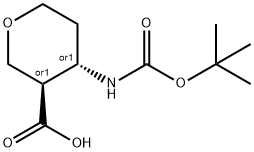 TRANS-4-(TERT-BUTOXYCARBONYLAMINO)TETRAHYDROPYRAN-3-CARBOXYLIC ACID, 1903854-91-0, 结构式