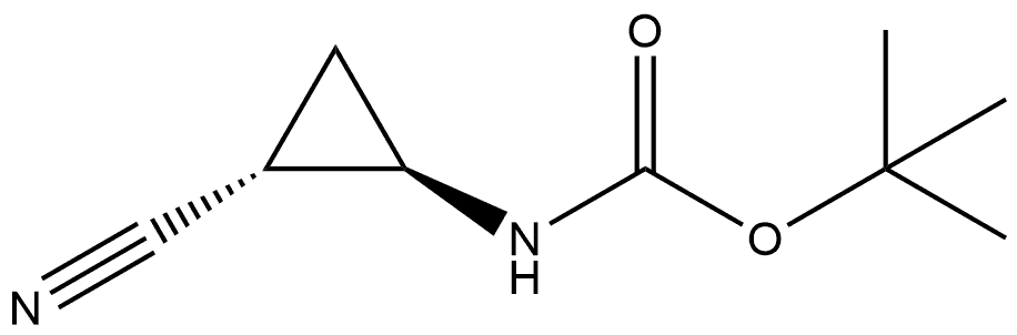 rel-1,1-Dimethylethyl N-[(1R,2R)-2-cyanocyclopropyl]carbamate 化学構造式