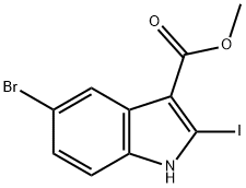 5-溴-2-碘-1H-吲哚-3-羧酸甲酯,1905485-20-2,结构式